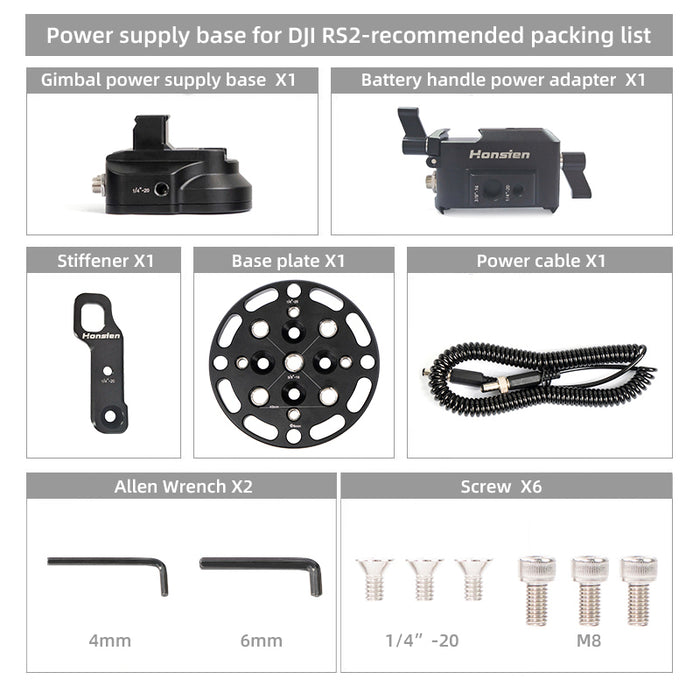 Universal GreenBull Honsien Power Supply Plate Baseplate For DJI Ronin2 To RS2 3-Axis Gimbal Adapter